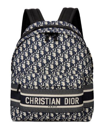 Christian Dior Diortravel Backpack Dark Blue